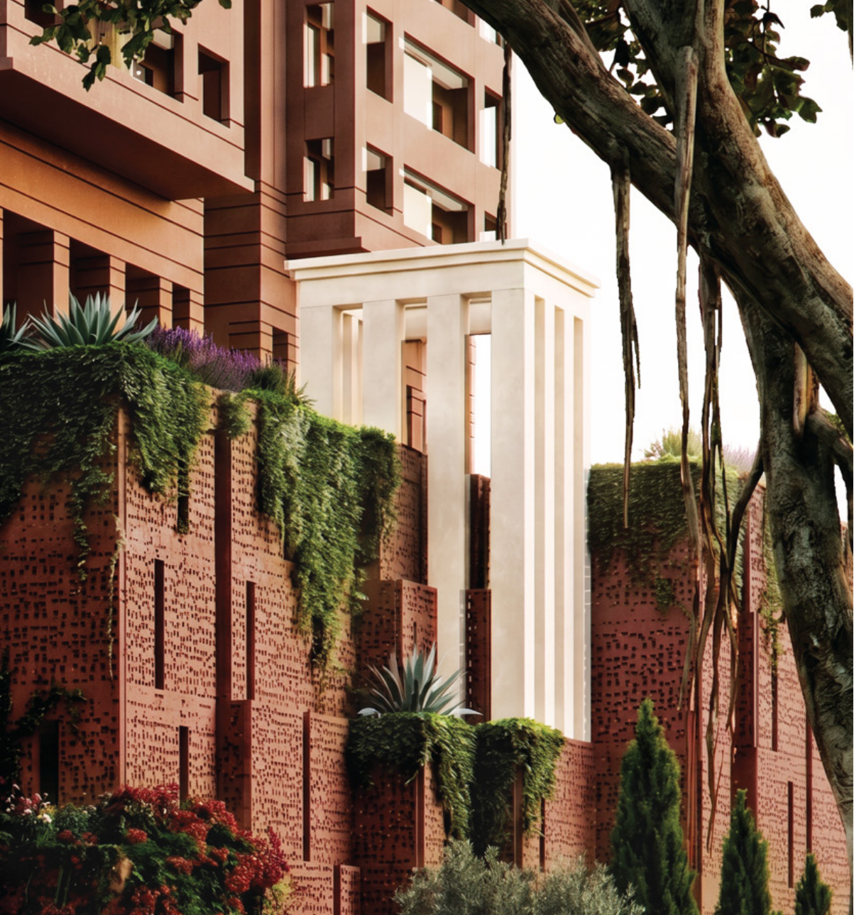 Landscaped tropical forest community